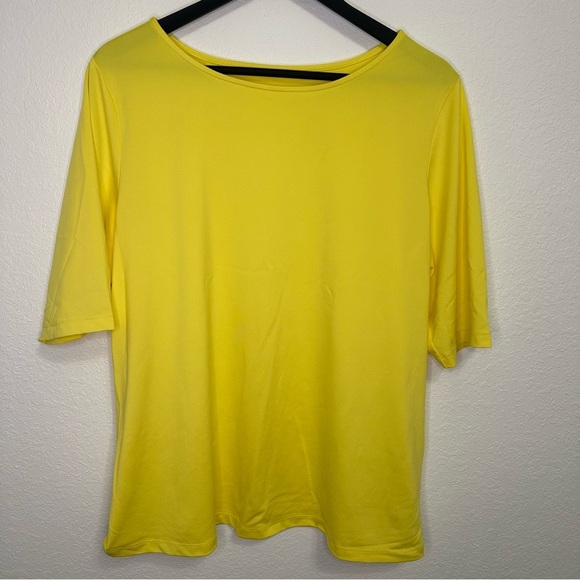 Susan Graver Weekend Essentials Yellow Tee – Size Large - Picture 5 of 5